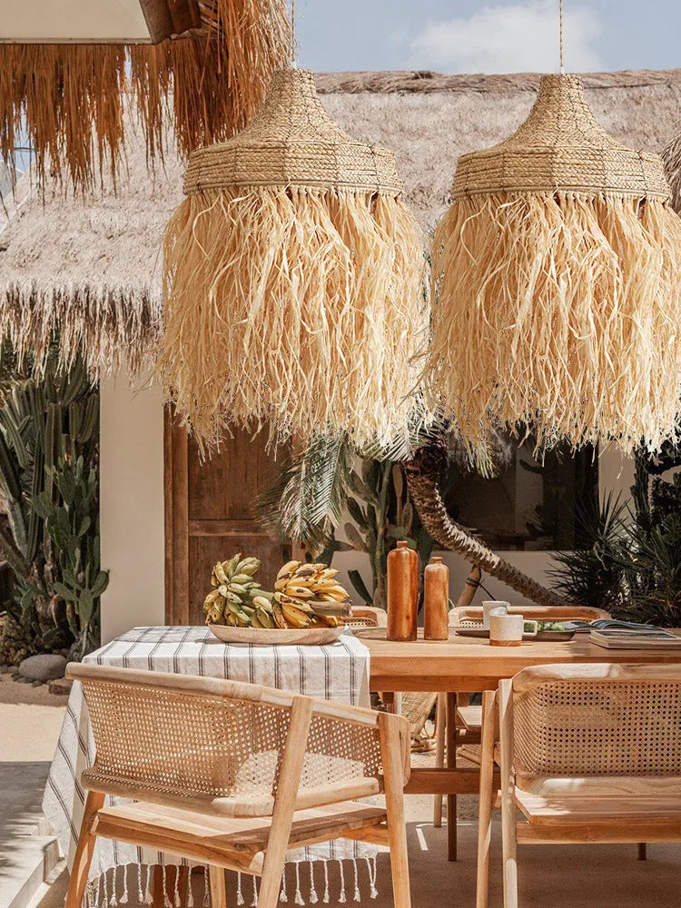 50cm diameter southeast Asia style restaurant chandelier with wild vetch and willow weaving