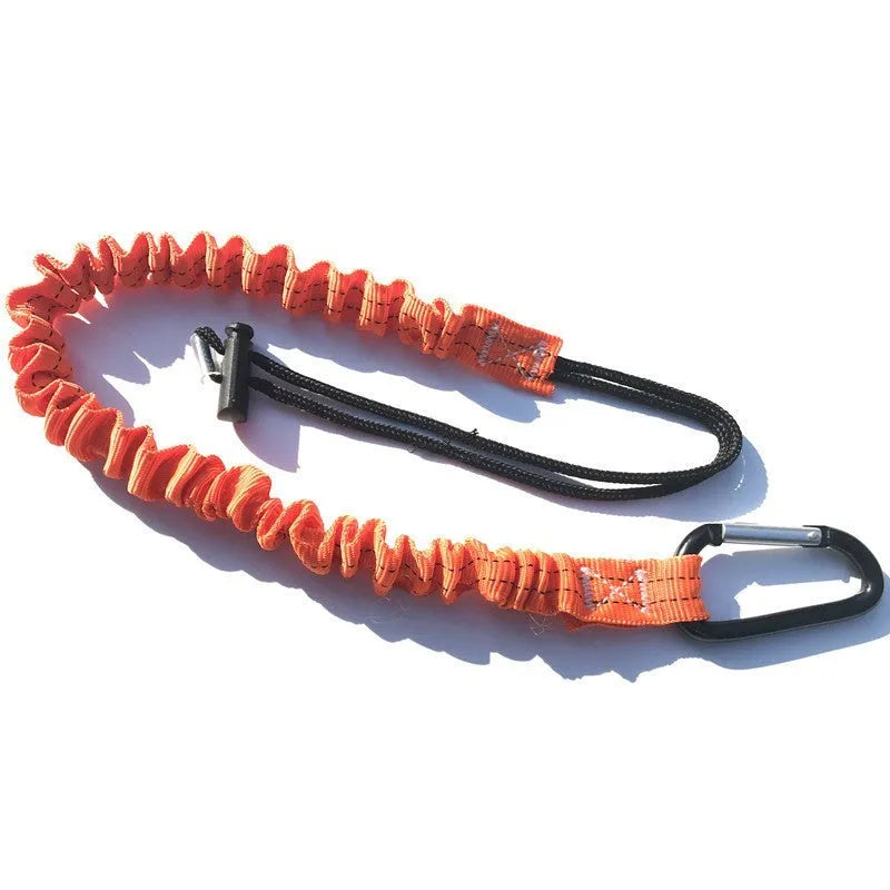 Orange fishing rod safety rope measuring 90cm with 10kg load capacity for fall protection
