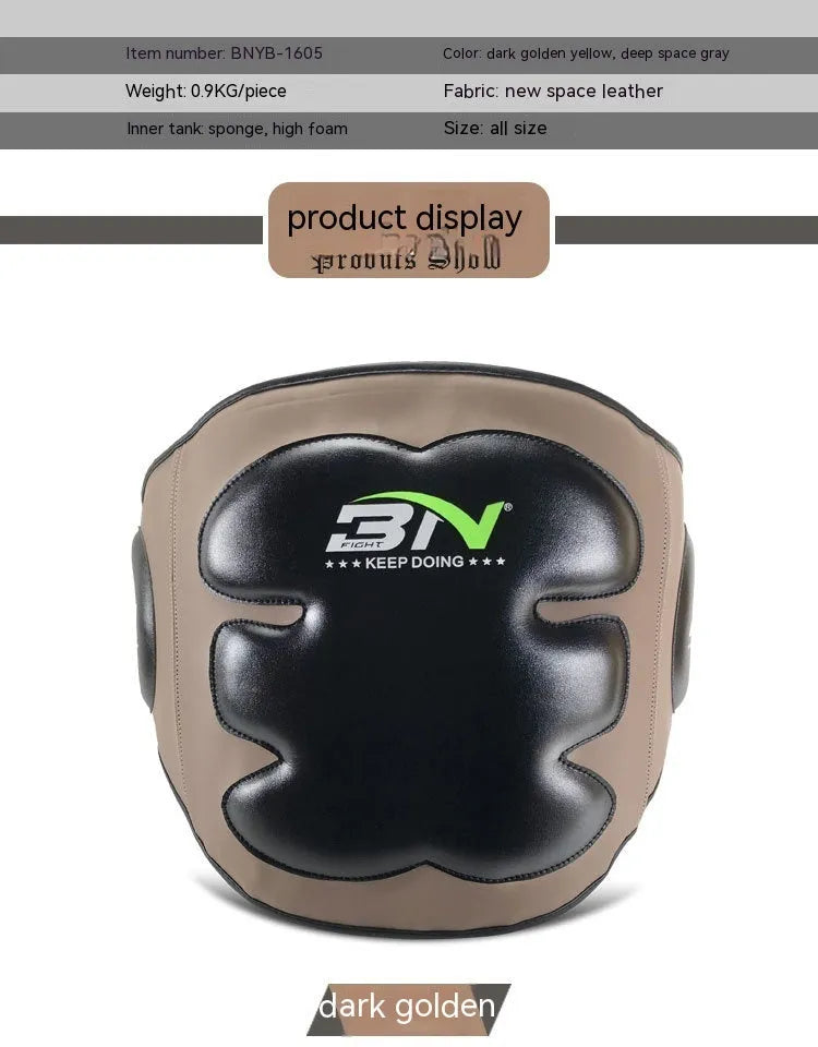 Boxing chest protection target with adjustable waist strap in dark grey or khaki colour