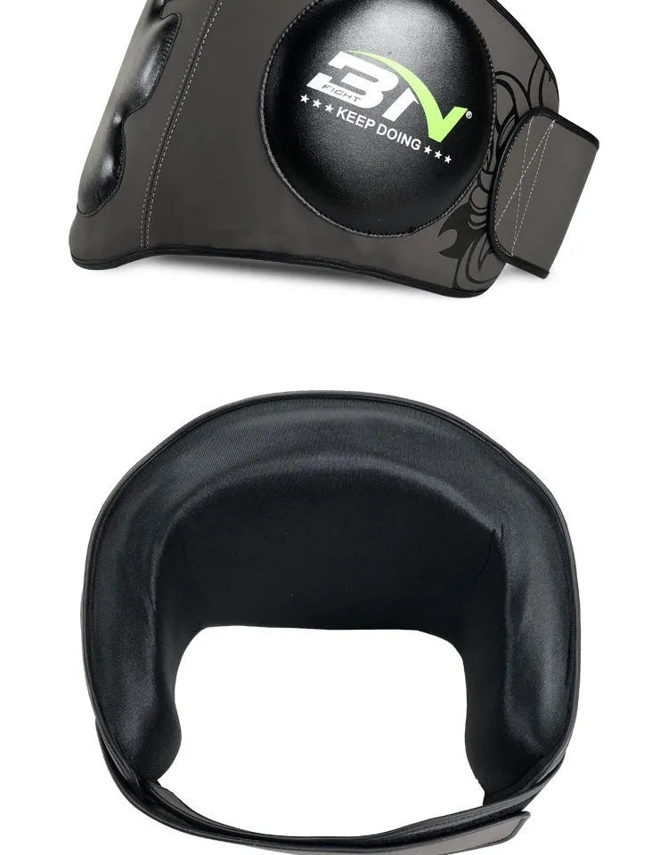 Boxing chest protection target with adjustable waist strap in dark grey or khaki colour