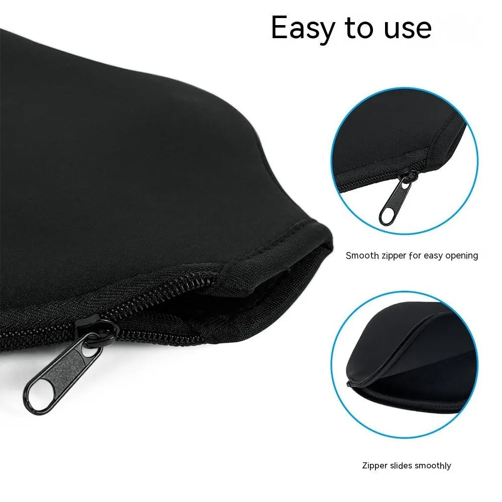 Black neoprene protective sleeve for table tennis racket equipment padding