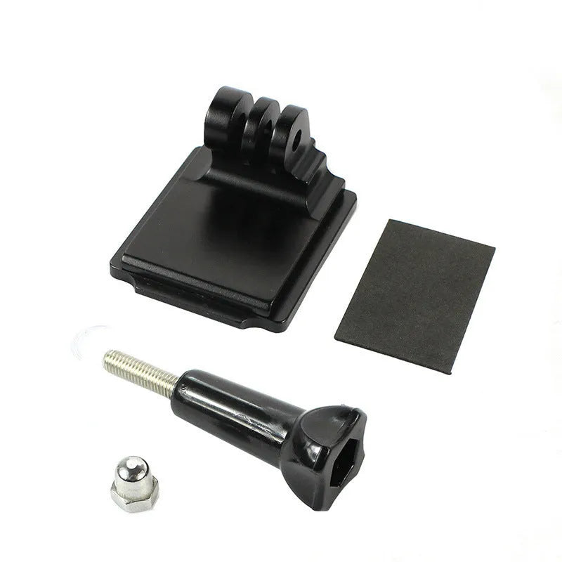 Black aluminium alloy and plastic helmet holder extension with quick release bracket for GoPro Hero 3 and 4 cameras