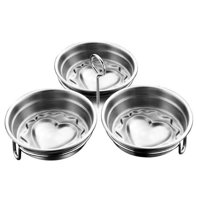 Stainless steel heart-shaped egg steamer with round mould for household egg cooking