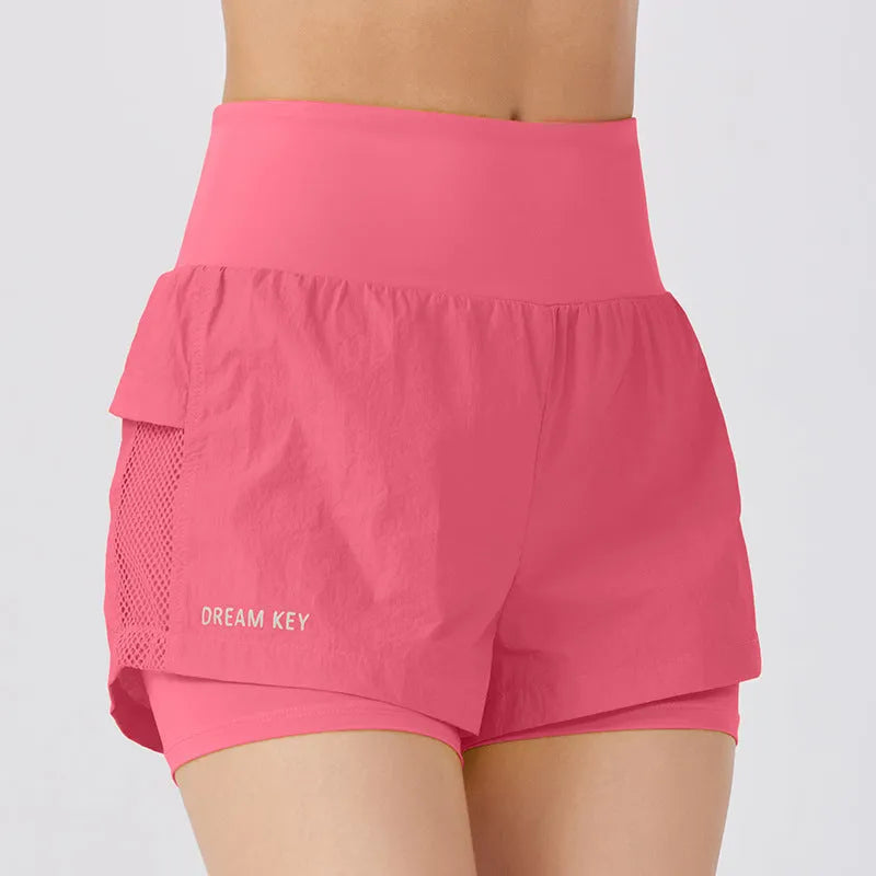 Women's cotton blend quick-dry sports shorts in loose fit showing colour options