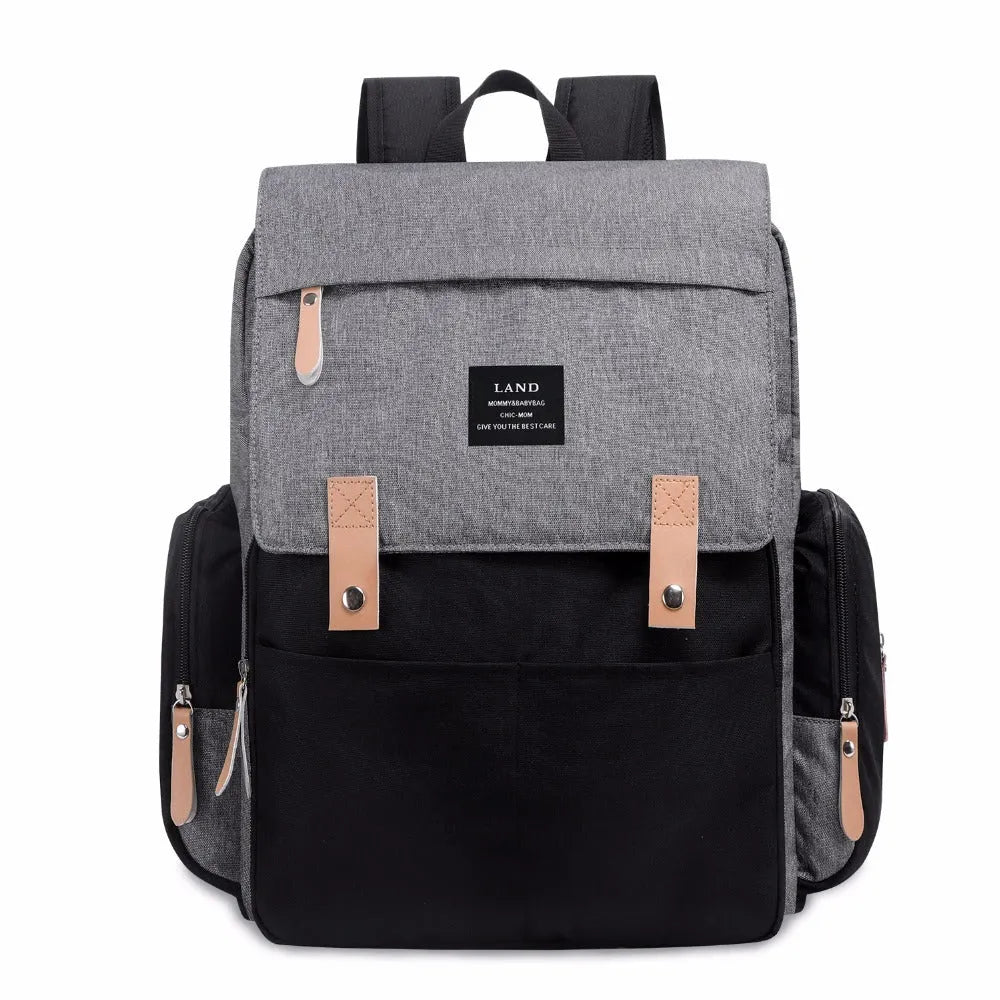 LAND Mommy large capacity Oxford cloth diaper backpack with changing mat in multiple colour choices