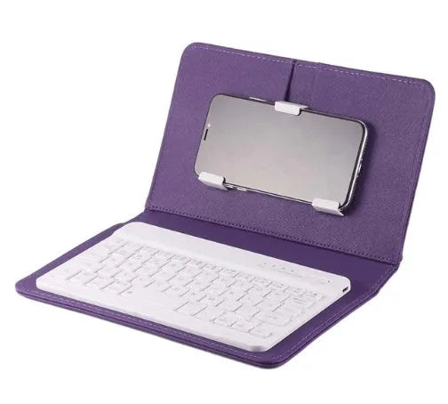Universal wireless Bluetooth keyboard case set with protective holster for tablets and phones
