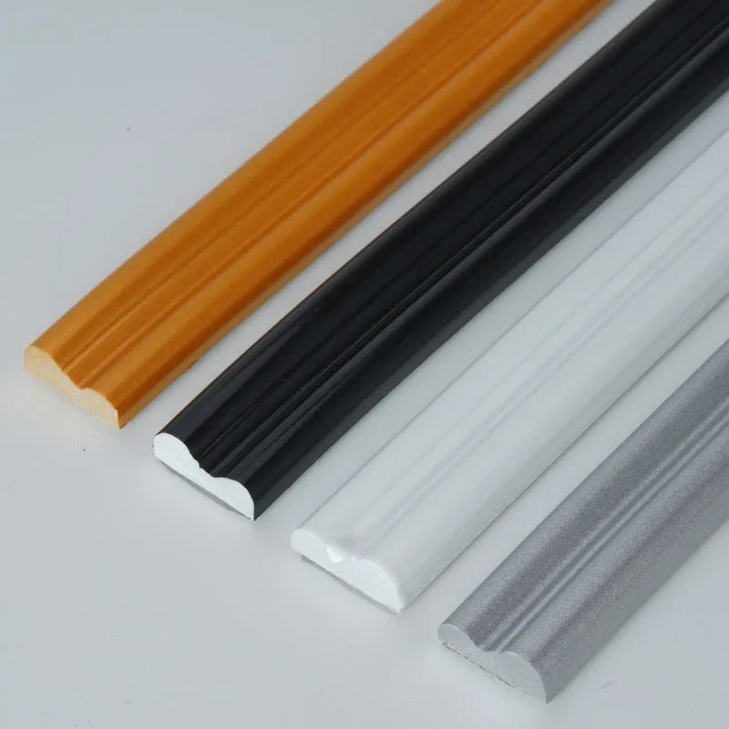 Flexible PVC self-adhesive edge banding frame in black, gold, silver, and white colour options