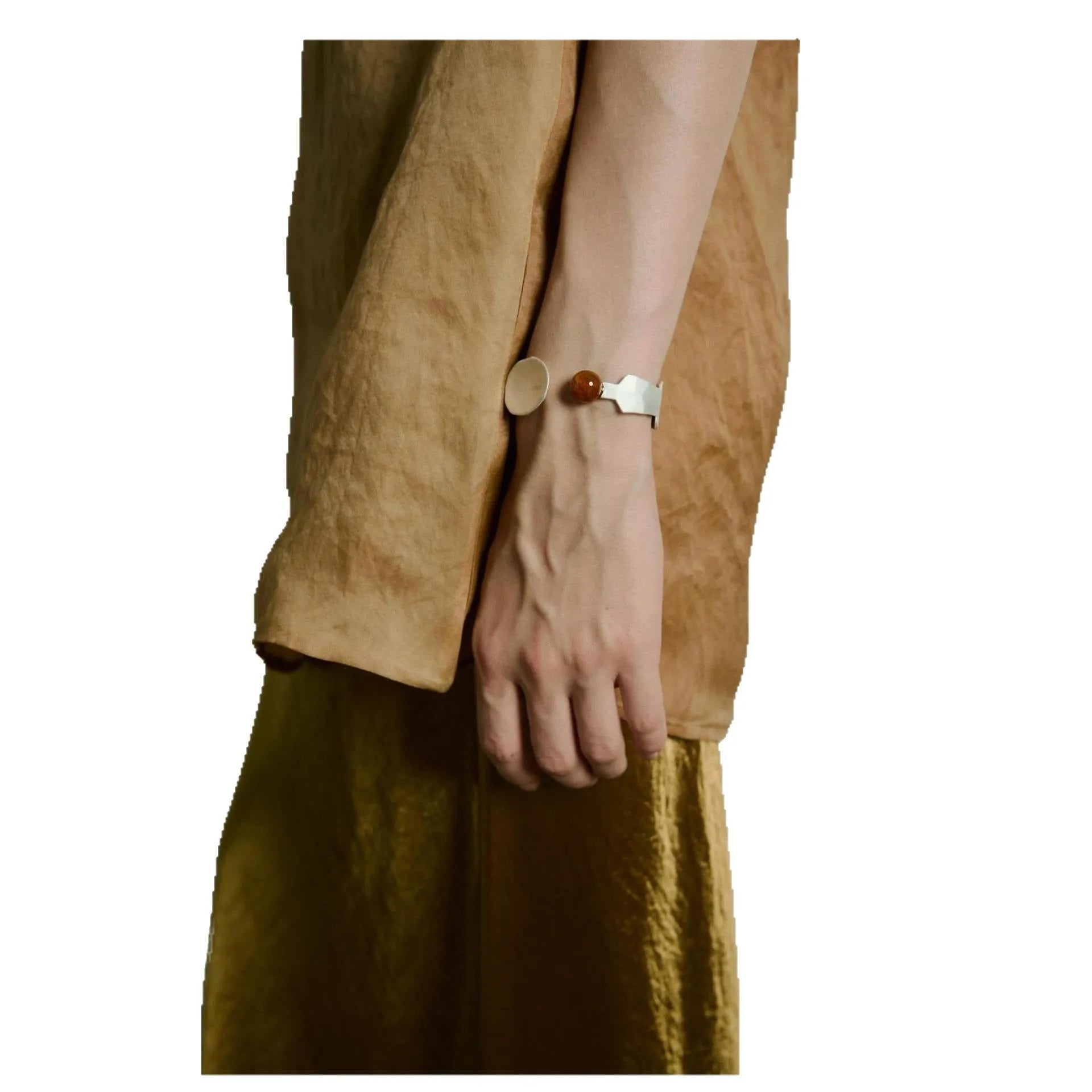 Electroplated alloy jewellery set with ring and bracelet featuring diamond-shaped small round spoon stewed pork charms