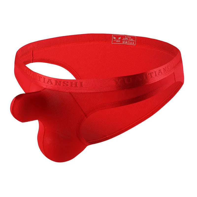 Men's thin solid colour low waist nylon underwear in plus sizes S M L XL