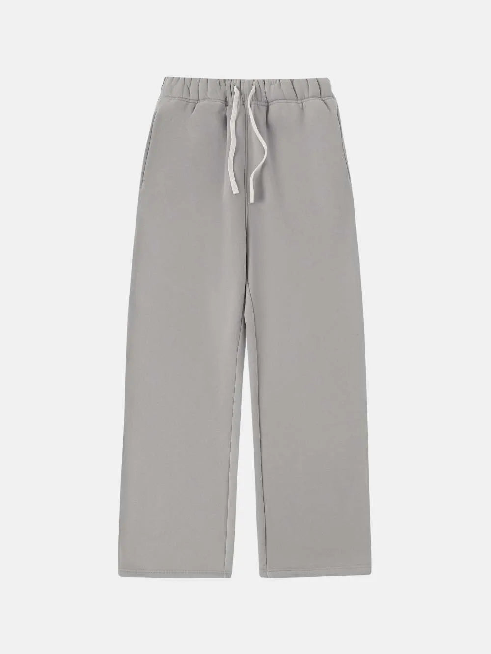 Men's black fleece-lined sweatpants with elastic drawstring waist shown in loose fit