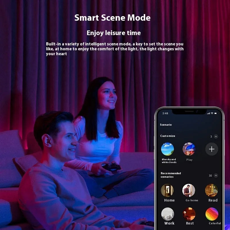 Smart RGBW colour-changing ceiling lamp with remote control and E26 base for US voltage