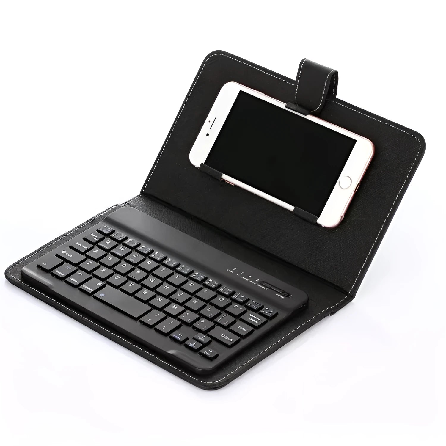 Universal wireless Bluetooth keyboard case set with protective holster for tablets and phones
