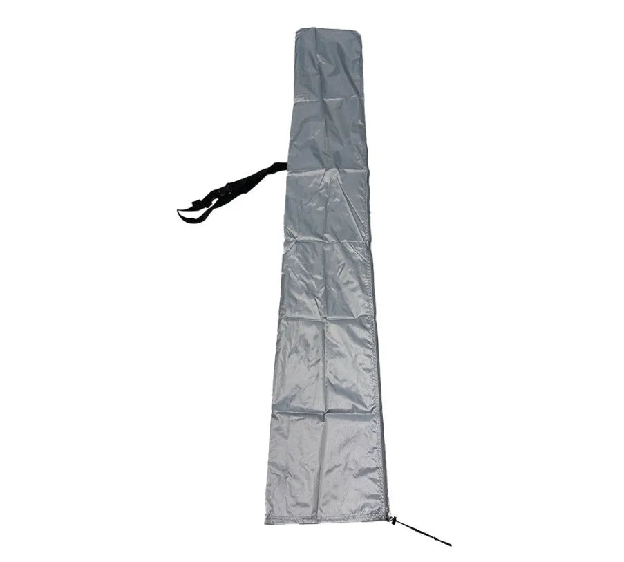 Black oxford cloth waterproof cover for a garden banana umbrella on a patio table