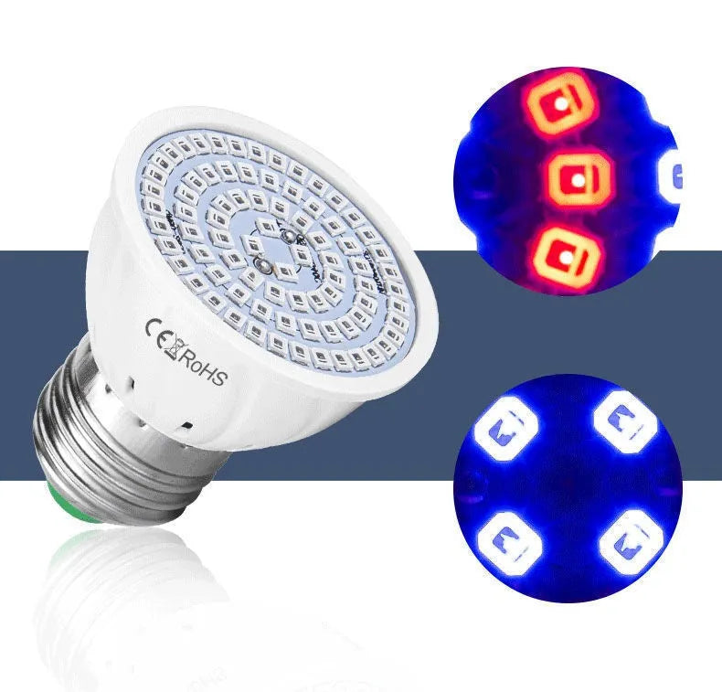 White LED plant growth lamp with 80 beads for indoor potted plants