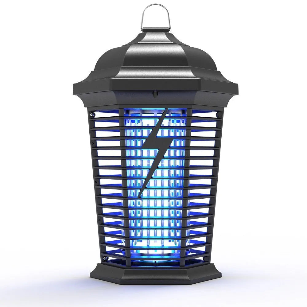 Black outdoor mosquito catcher with UV light and electric shock mechanism for gardens up to 61 square metres