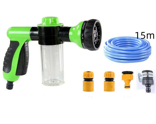 High pressure foam spray gun with adjustable nozzle in green, yellow or black colours