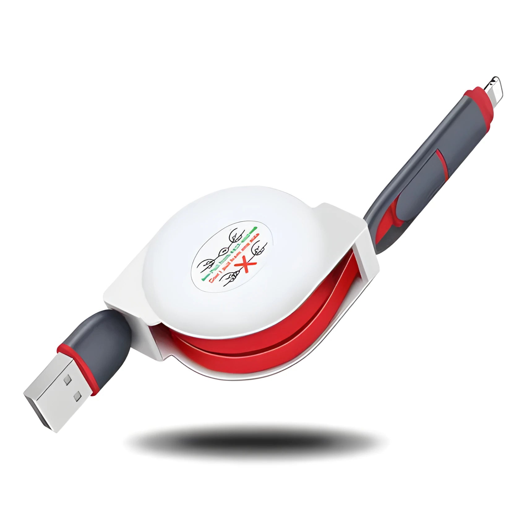 3 in 1 telescopic charging cable extended to 120 cm length with multiple connector options