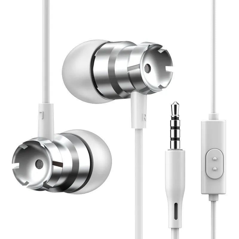 Metal turbo in-ear wired headphones with 3.5mm plug and microphone in various colours