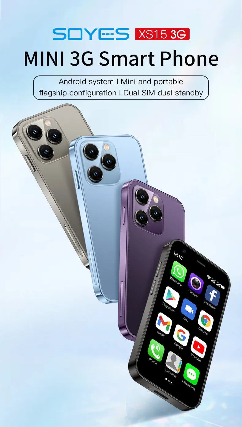 S23PRO & XS15 mini smartphone with 30cm screen in black, green or pink purple colours