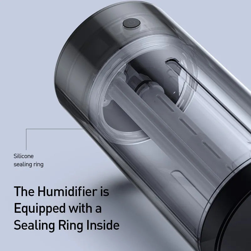 Black aluminum alloy car diffuser humidifier with USB connection removing 99.98% of dust and odours