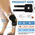 Black polyester pet leg guard for joint protection with adjustable sizing for dogs and cats