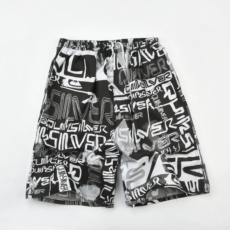 Men's floral print swimming trunks in multiple colour patterns with five-point design