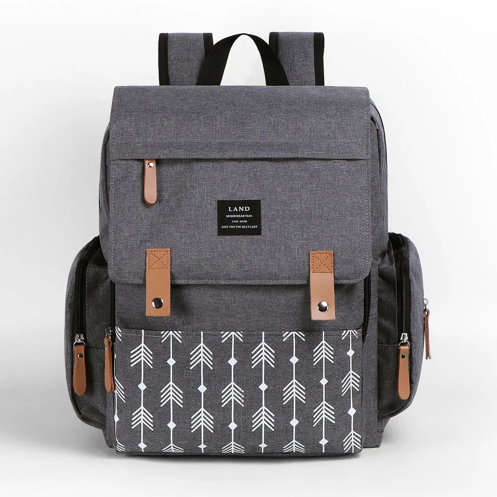LAND Mommy large capacity Oxford cloth diaper backpack with changing mat in multiple colour choices