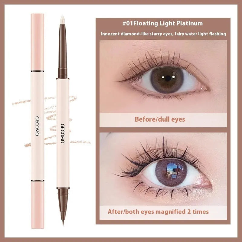 Stereoscopic Star Eyes double headed silkworm eyeliner pen in pearlescent liquid formula