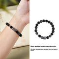 S925 sterling silver men's bracelet with obsidian black hair crystal and snake design