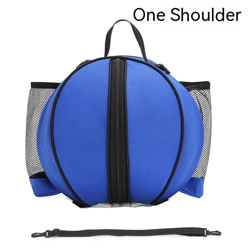 Black Oxford cloth basketball bag with a 9-litre capacity shown with both one-shoulder and two-shoulder strap options.