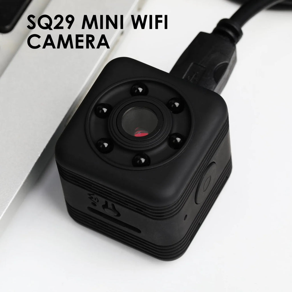 Black waterproof sports camera with MicroUSB port and TF card slot