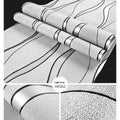Curve stripe 3D textured wallpaper roll in deerskin velvet for video background