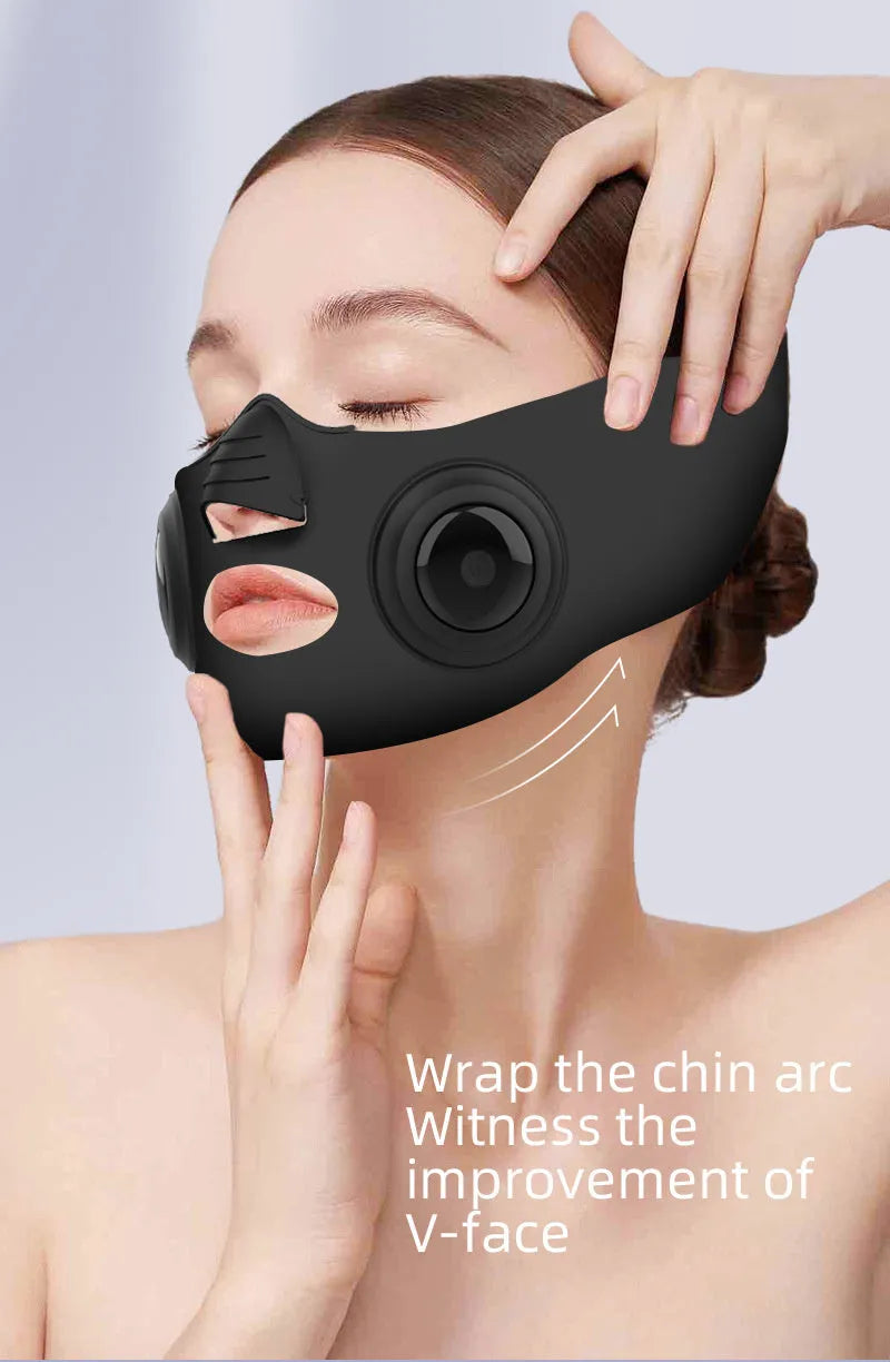 Black handheld photon mask beauty device with four gear settings and USB connection