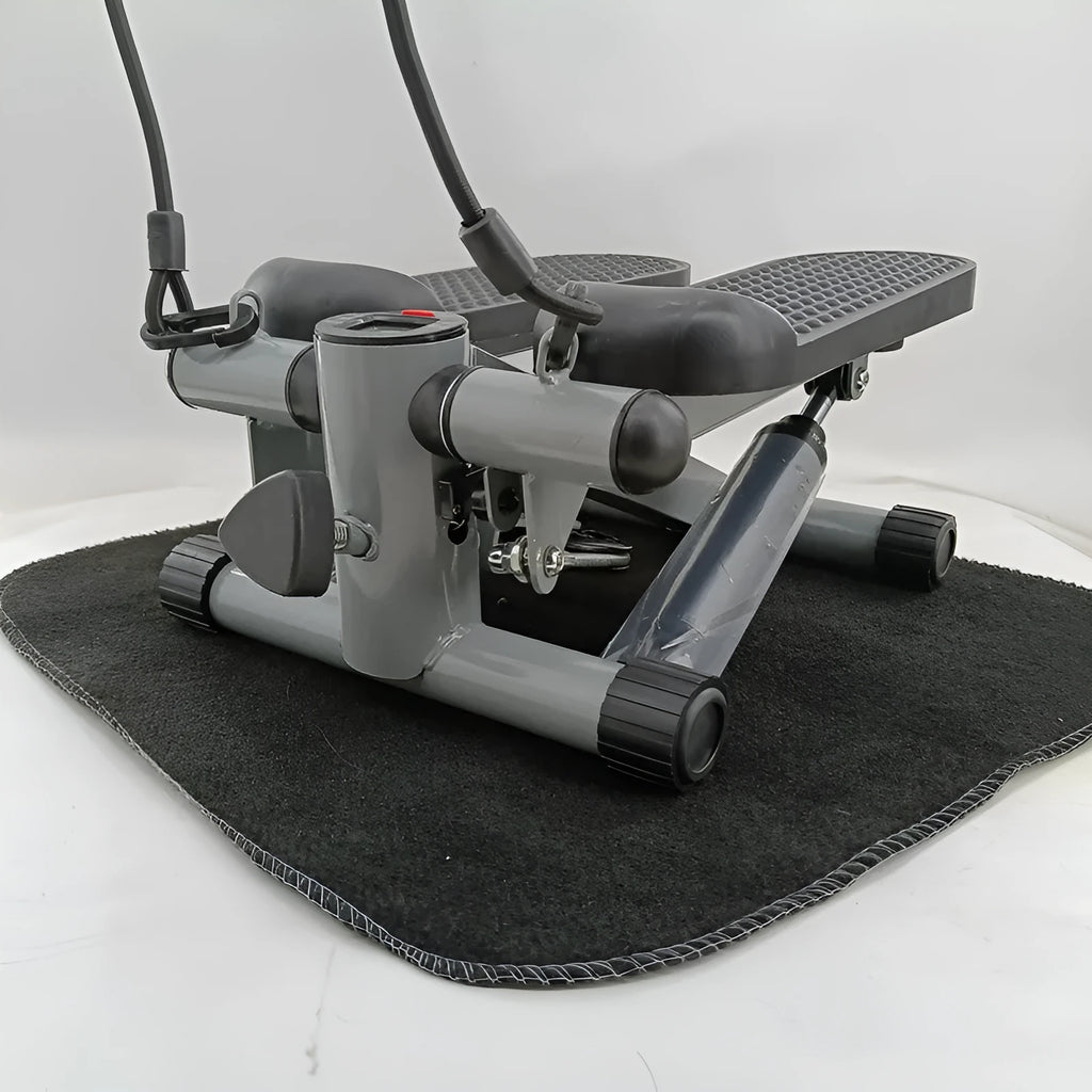 Silver grey hydraulic mini treadmill with pedalling machine for waist slimming and home fitness