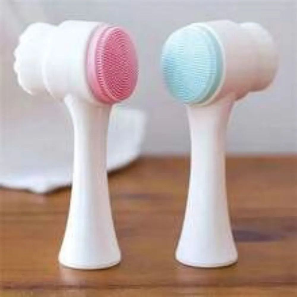 Blue and pink pet paw brush with nylon bristles for dog and cat grooming