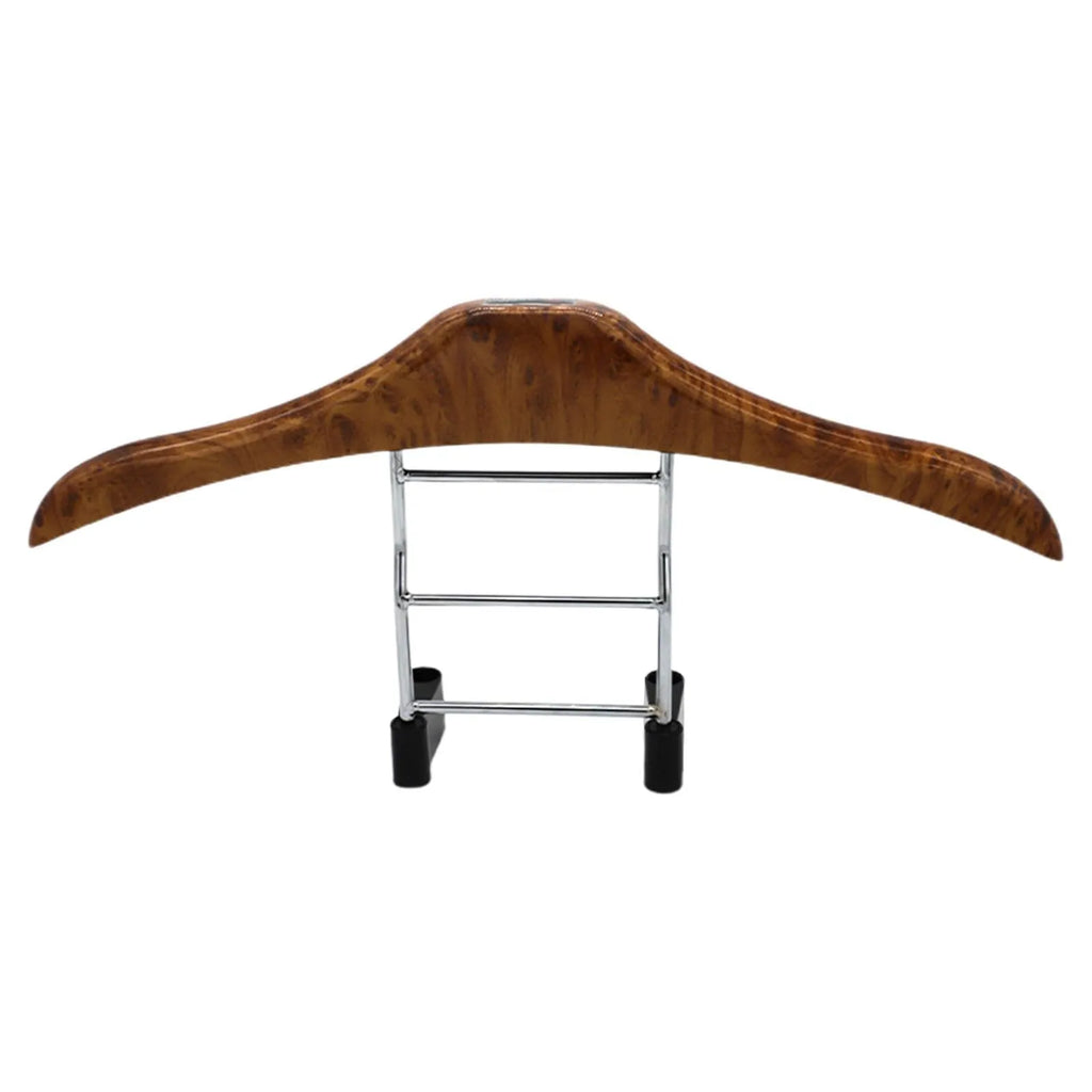 Wood yellow stainless steel car clothes hanger for suits and jackets