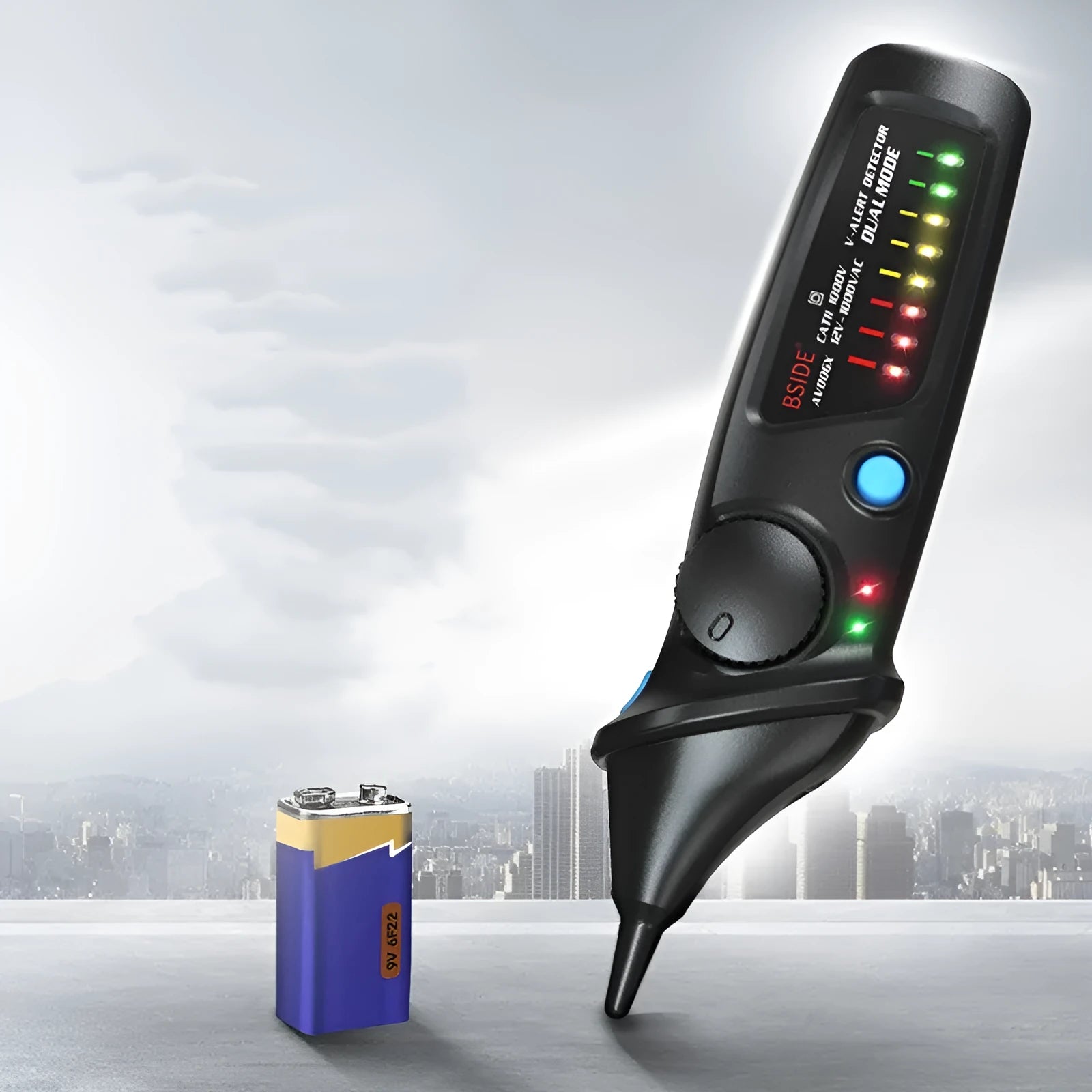 Smart sensor test pencil with round head for high-voltage electrical testing