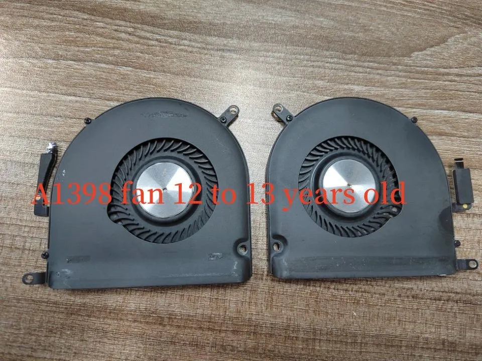 A1398 MacBook Pro internal cooling fan replacement pair for 12-15 inch laptops