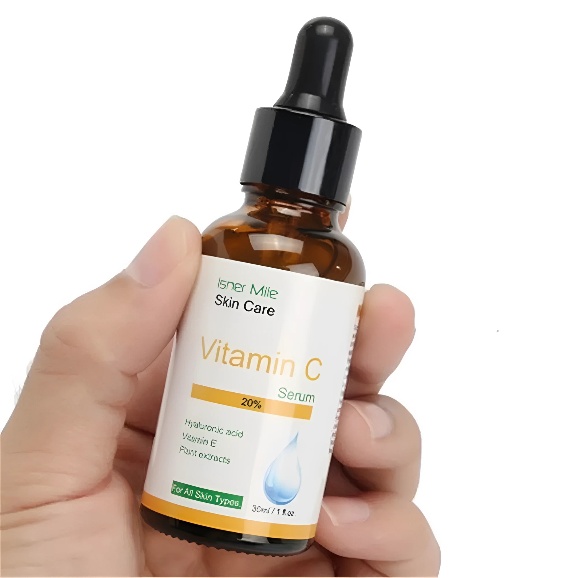 30ml Vitamin C serum bottle for facial skincare brightening and pore reduction