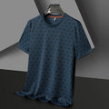 Men's loose fit round neck short sleeve t-shirt in ice silk jacquard fabric