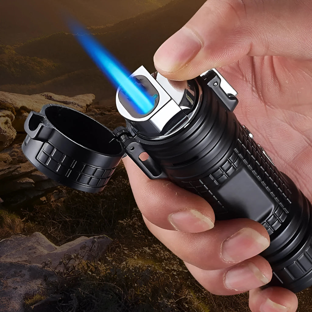 TH727 multi functional metal waterproof flashlight lighter in five colour options