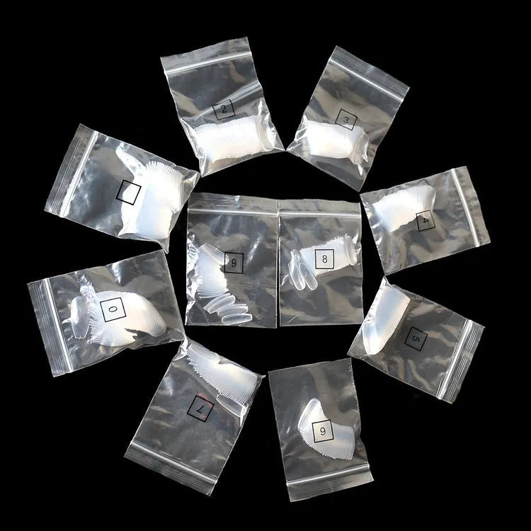 500 clear acrylic false nails in natural colour with 10 different sizes for professional or home manicures
