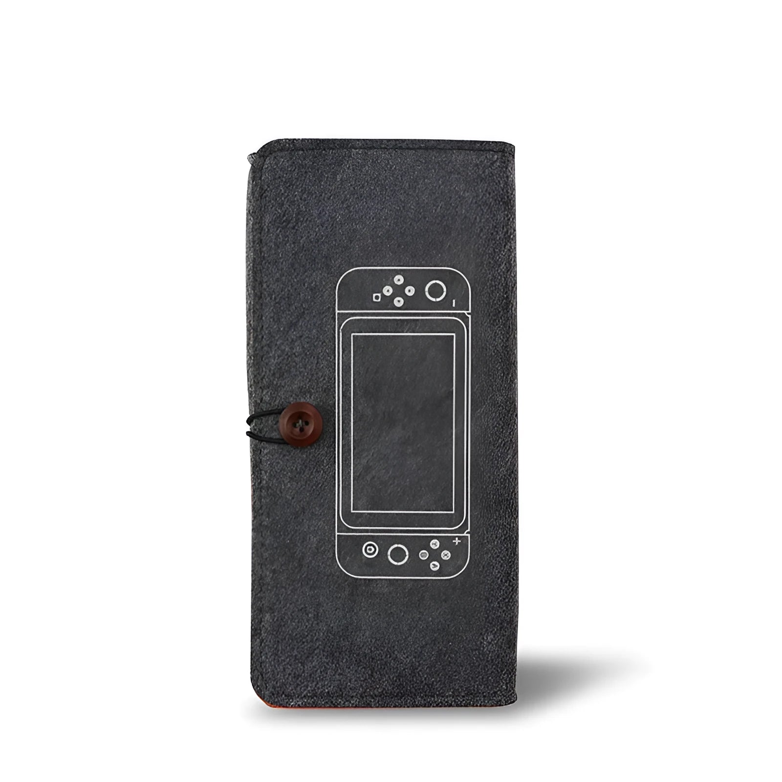 Black felt protective pouch case for Nintendo Switch with game cartridge slots