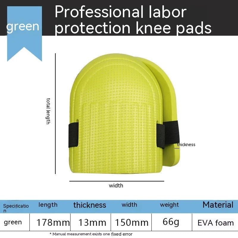 A pair of thick EVA foam kneepads for construction and auto repair work.