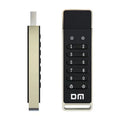 64GB metal USB flash drive with fingerprint scanner and encryption button for secure file storage