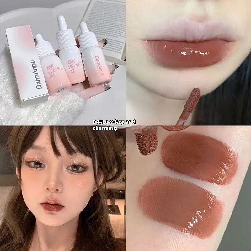 Mirror Lip Lacquer tube in the Milk Huhoo series, showing one of four available shades with 3.5g net content.