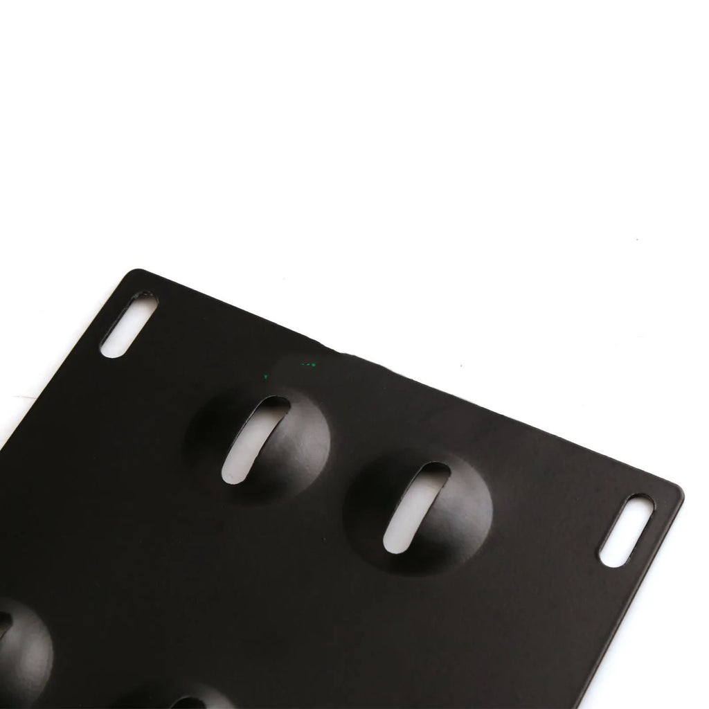 Black metal licence plate frame with trailer hook mount for car modification
