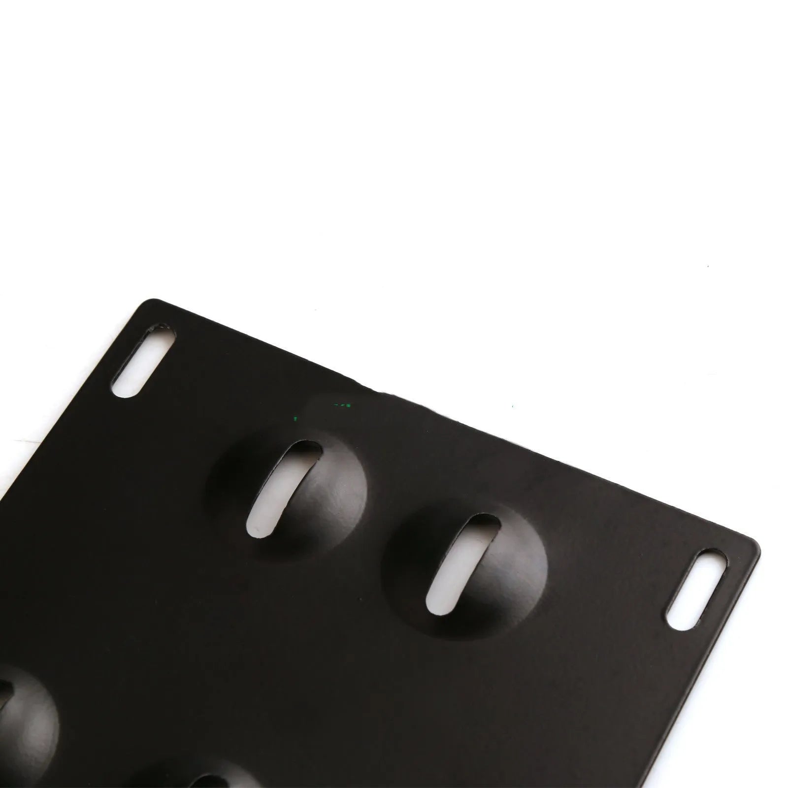 Black metal licence plate frame with trailer hook mount for car modification