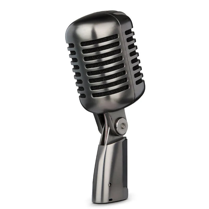 FG2 coloured retro-style condenser microphone with cable for karaoke and professional recording.