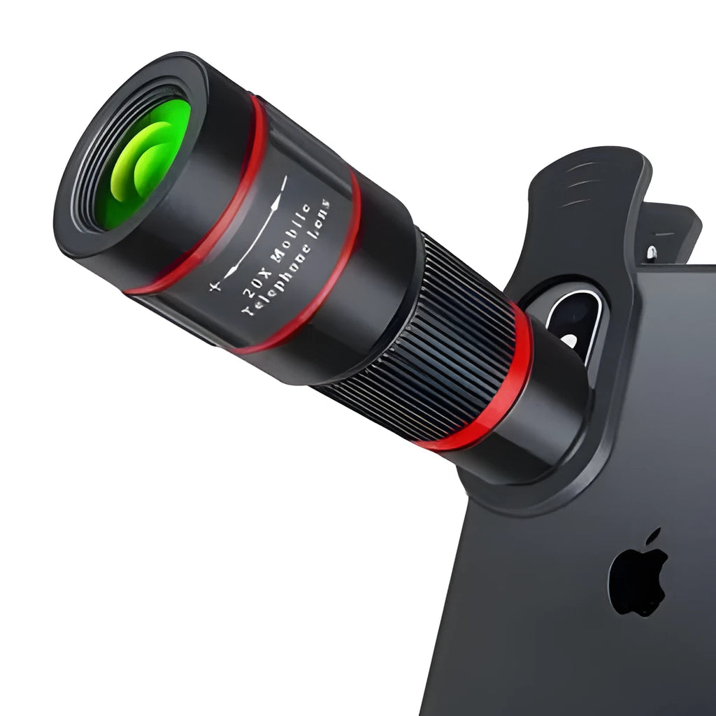 20x mobile phone telescope with universal clip and plastic housing for smartphone camera magnification